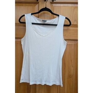 Ann Taylor Women's Large Tank Top Pullover Sleeveless V Neck Sequins on Neckline
